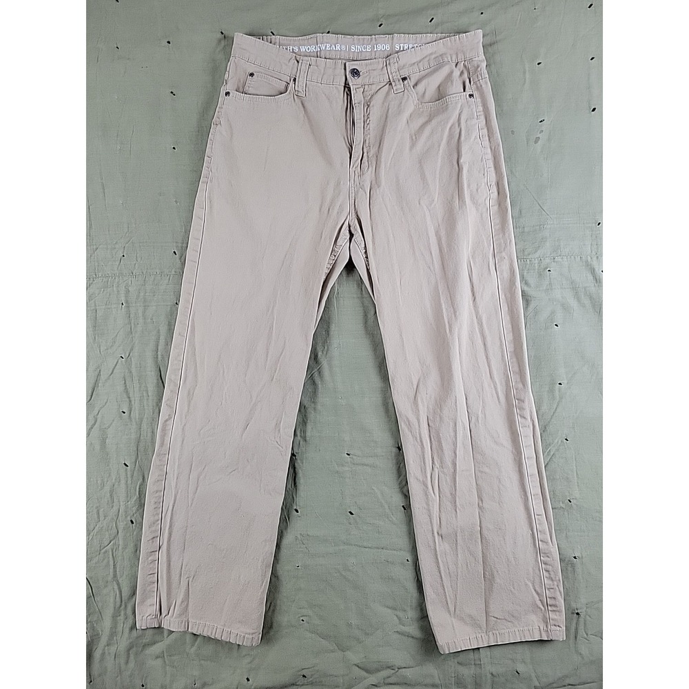 Smith's Workwear Men's Pants 34x30 Tan Cotton Stretch Heavy Duty Workwear